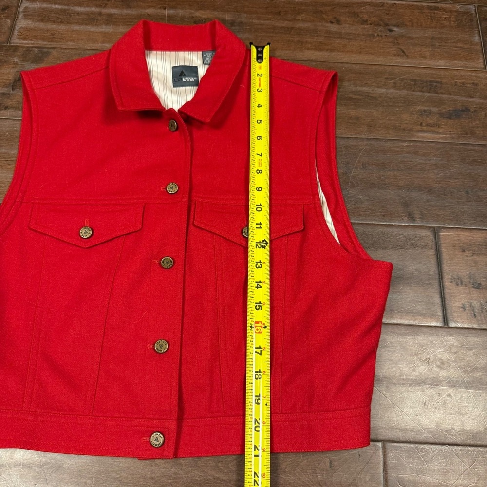 Vintage Lizwear Vest Wool Blend Vest Button Front Cabincore | Red | Size Large - Picture 2 of 8